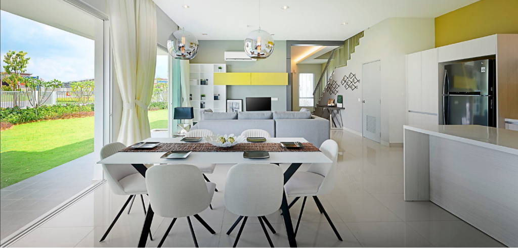 The showroom unit of a Perennia home showcases the open layout for a luxurious sense of space.