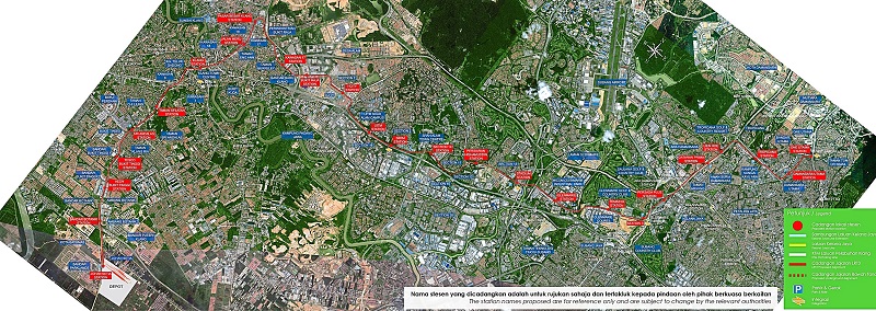 LRT3 alignment map. Source Prasarana