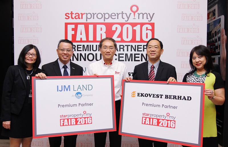 Premium team: (From left) Bee Leng, Chong, Kan, Keng Cheng and Tan at the StarProperty.my Fair 2016 Premium Partners Announcement Ceremony.