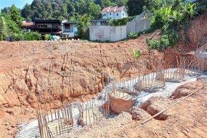 Residents have grown concerned after seeing massive reinforced concrete structures at the site of the former landslide area.