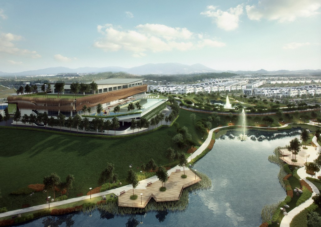 Artist Impression: Aerial view of Club 360 at the highest vantage point of Setia EcoHill.