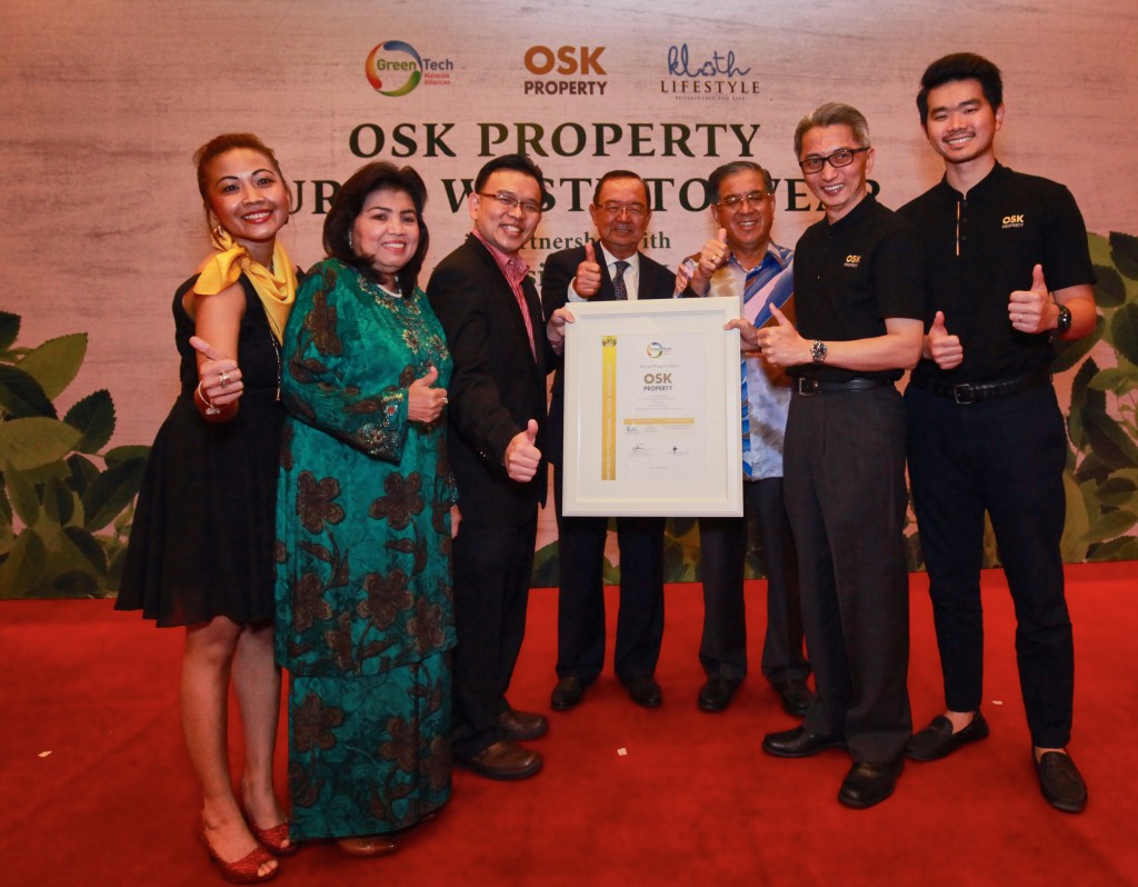 Turning Waste to Wear: OSK Property recycles more than 10,000 water bottles into their newly launched uniform in partnership with Green Tech Malaysia Alliances and KLOTH Lifestyle.