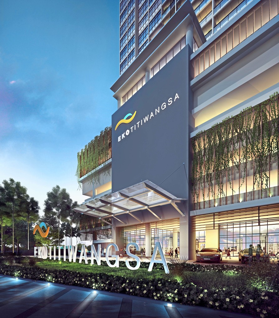 Artist's impression of the EkoTitiwangsa residential complex's grand front entryway.