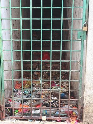 Rubbish at a shoplot has been left uncollected for months, maybe years, in Jalan Ria 25/62.