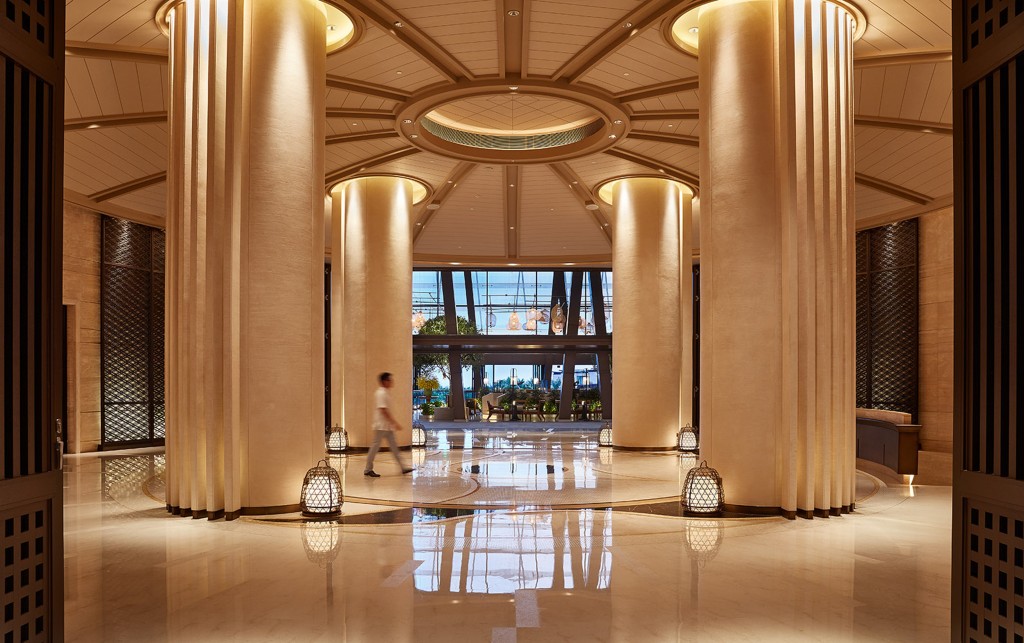 The impressive lobby of Grand Hyatt Sanya Haitang Bay Resort and Spa.