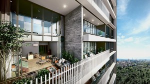 The spacious units feature ceiling heights of 11ft that provide airy comfort while low-emission glass panels allow radiant light in.