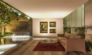 The beautifully-designed waiting pavilion at each residence block.