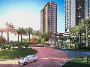 Artist's impression of the serene tropical environment of D'Island Residence.