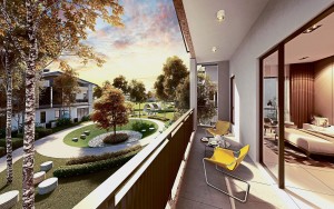 Residents get to enjoy views of the lush greenery at Cheria Residences, Tropicana Aman from a contemporary-designed balcony.