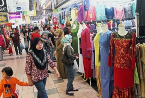 Even on a weekday, PKNS Complex has customers shopping for Raya.