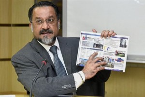 Jagdeep denying the claims on the brochure at the press conference.