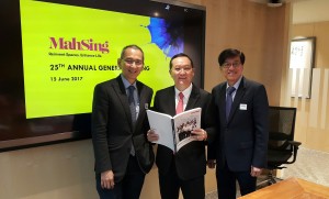 Financial reporting time: (from left) Mah Sing executive director Datuk Steven Ng, Leong and CEO Datuk Ho Hon Sang at the company AGM.