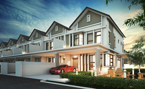Artist’s impression of the double-storey terrace houses, Elata Vita @ Setia Tropika collection.