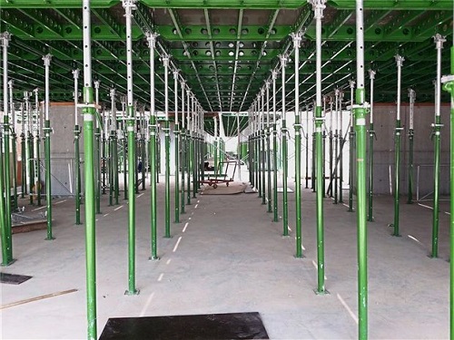 In a row: The companys formwork, neatly erected on-site, allows workers to easily access the work site without obstructions.