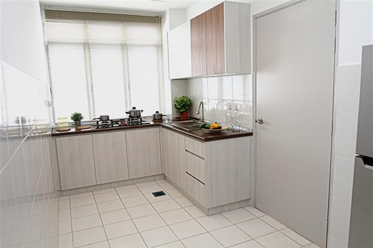 The townhouse show unit featured none of the furbished kitchen.