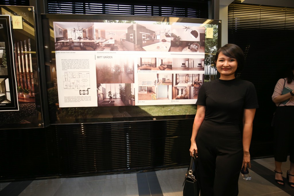 Volvo Aurizn Design Challenge winner Cherry Yeoh showcasing her winning design 