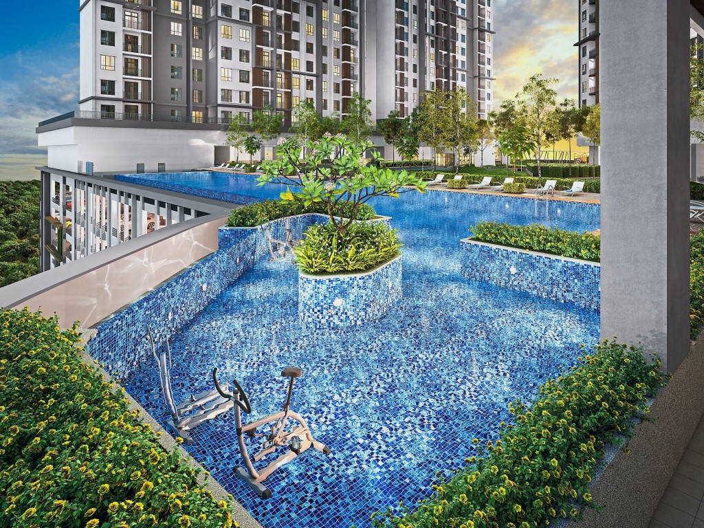 Facilities include a garden pool, aqua gym,games room, playgrounds and more.