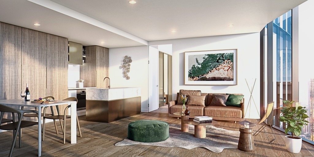 Warm interior tones with a touch of nature define homes at UNO and creates a rustic feel.