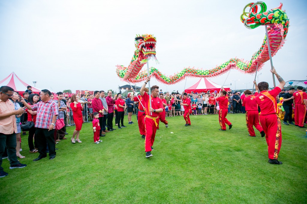 Dragon dance performance during the event