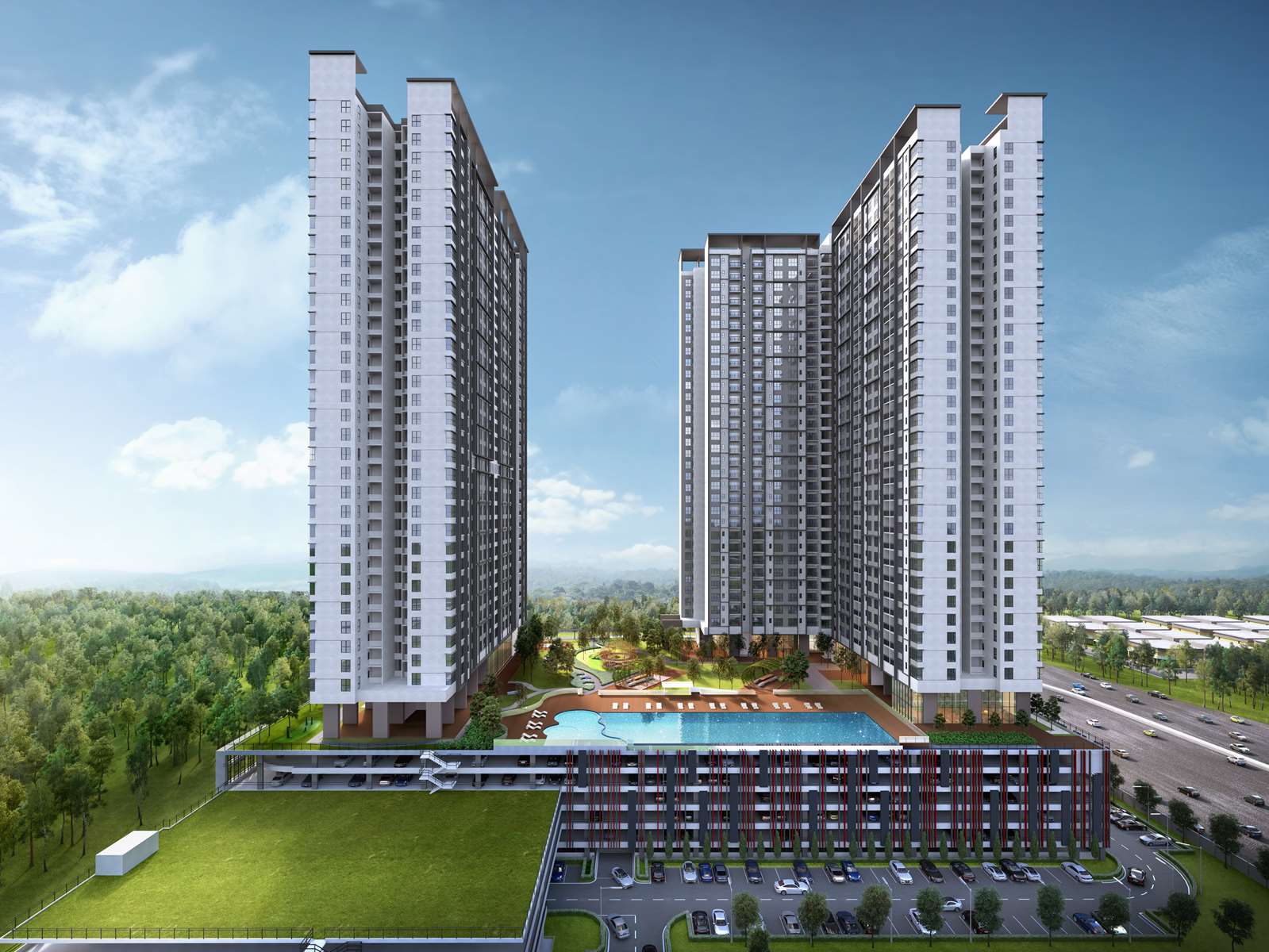 服务式公寓凤鸣居(Aviary Residence)占地6.14英亩,共有902单位。