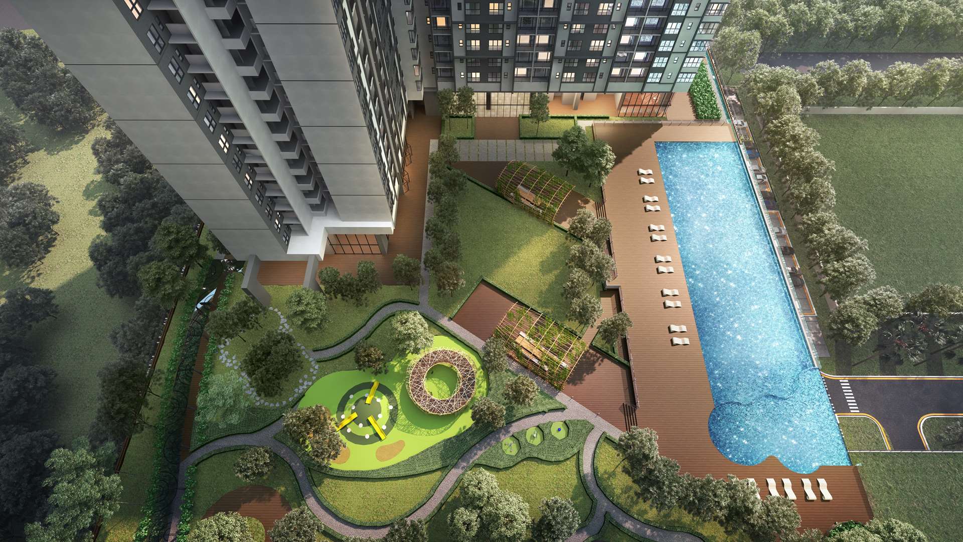 豪丽城地点优越,有多条收费和免费道路可通达。