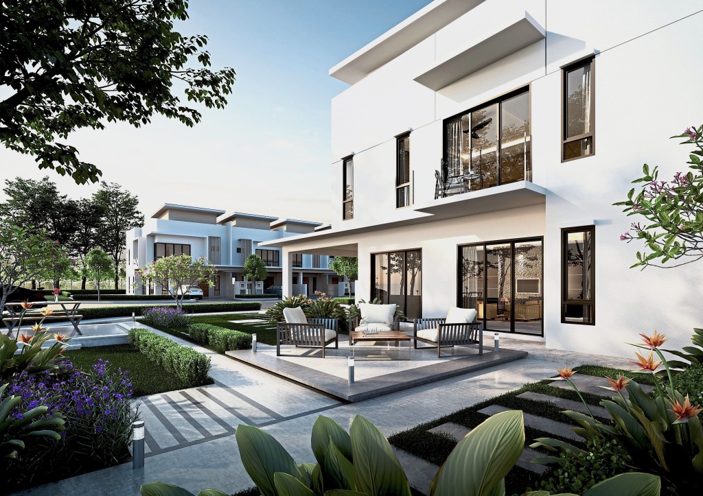 The surrounding of Adira Terraces is filled with greeneries for a peaceful living.