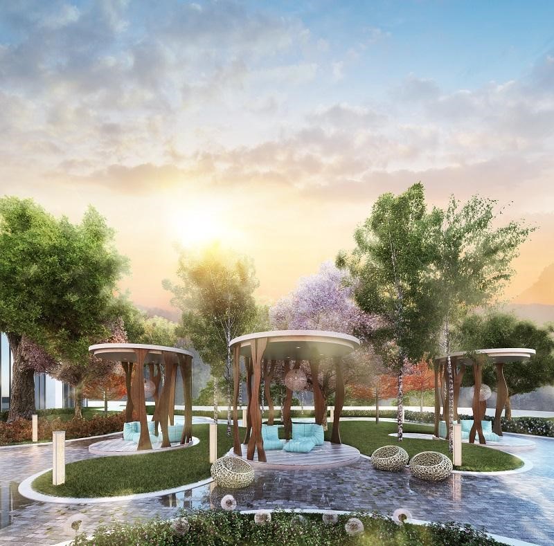The Astera Terrace for residents to relax and unwind in the crisp mountain air.