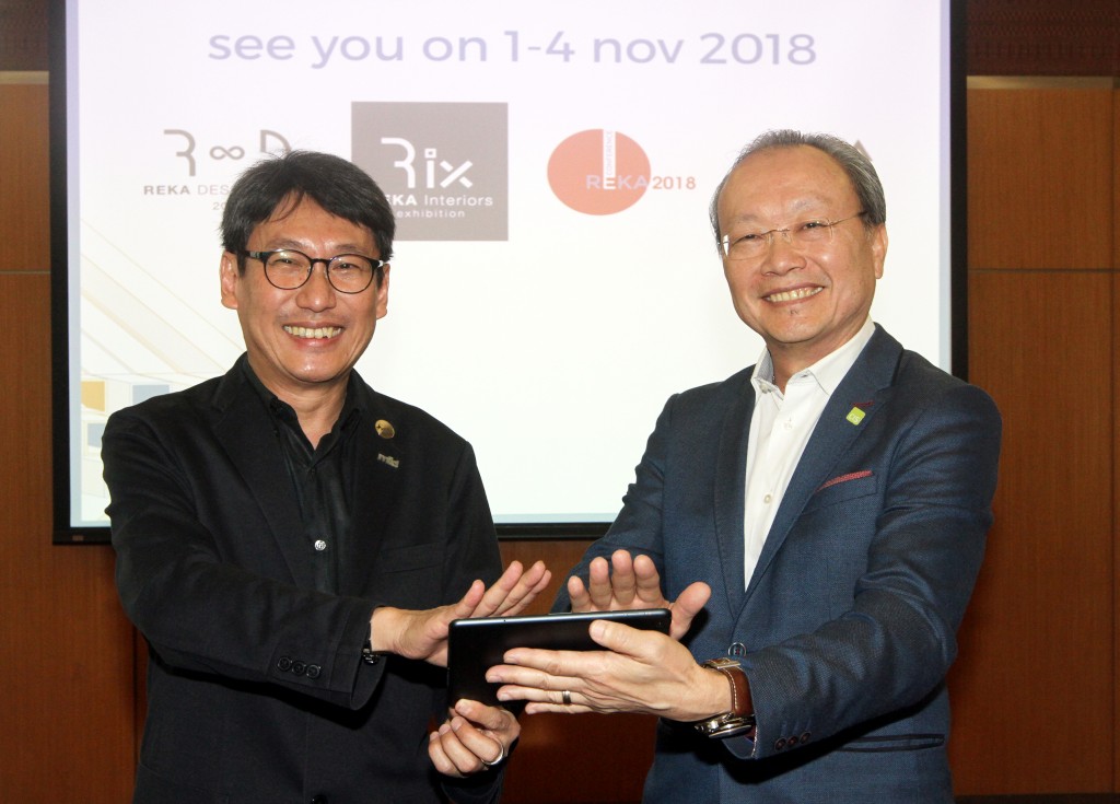 Chris Yap and Dato' Vincent Lim posing after the REKA Interiors Exhibition press conference and Cocktail Reception ......-- 17 july 2018 M.Azhar Arif