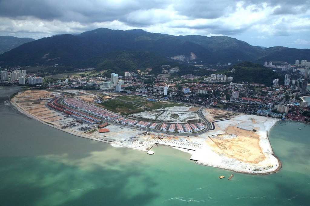 The reclaimed land of Seri Tanjung Pinang Phase One project at Tanjung Tokong, Penang.