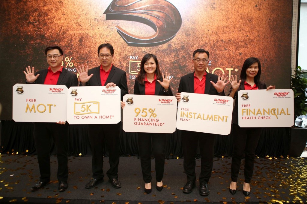 Sunway Bhd’s property division MD Sarena Cheah (centre) with her team at the launch of the company's Super 5 Easy Home Ownership Scheme on 24th January, 2019. Sunway Property is targeting sales of RM1.3 billion for the financial year of FY2019. It will launch projects worth RM2 billion this year.