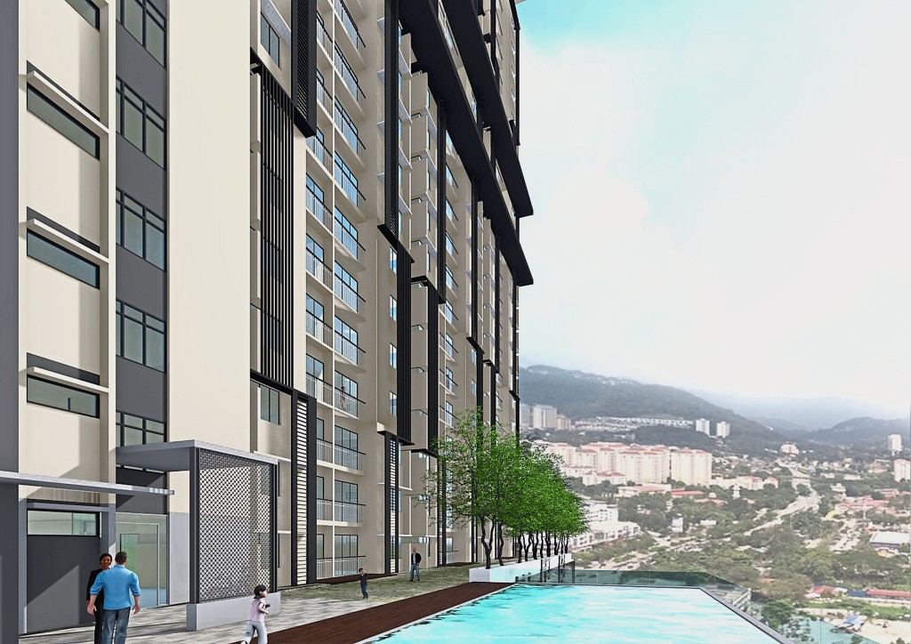 Artist’s impression of the Residensi Platinum Teratai swimming pool.
