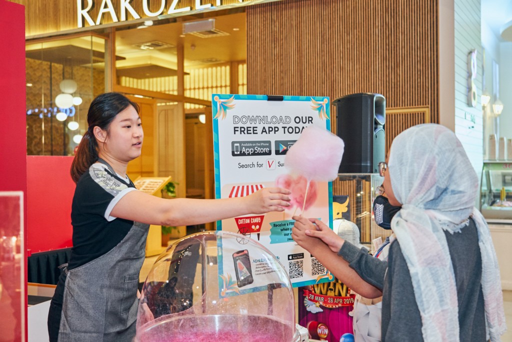 Free cotton candy on weekends for Sunway Velocity Mobile App users