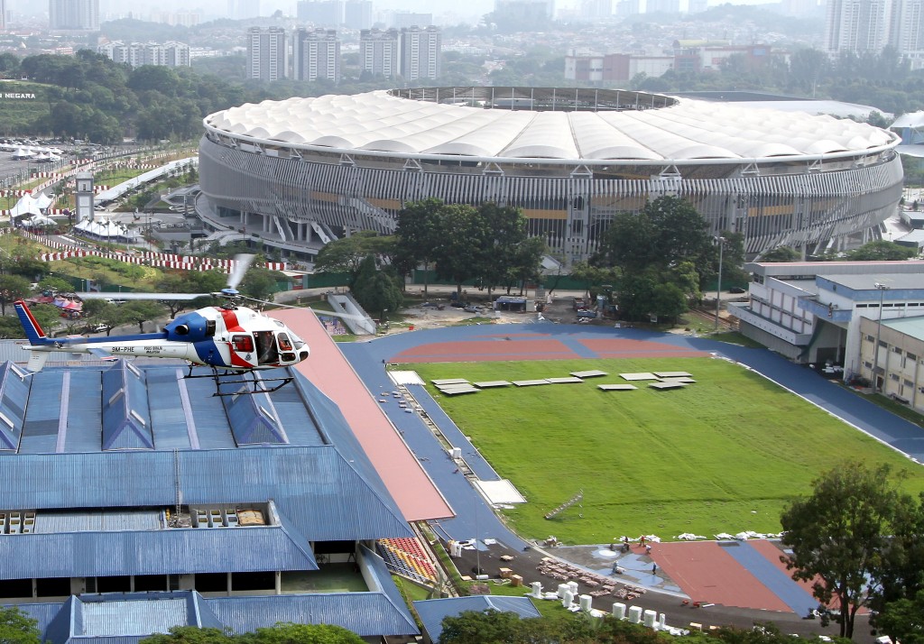 Special Forces from Royal Malaysian Police perform simulated training exercises in security preparations for the 2017 Sea Games at National Stadium in Bukit Jalil.