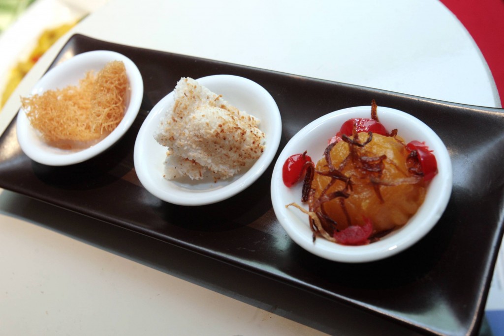 Dessert from three states (from left) Kuih Karas, Kuih Dangai and Kuih Asyik.