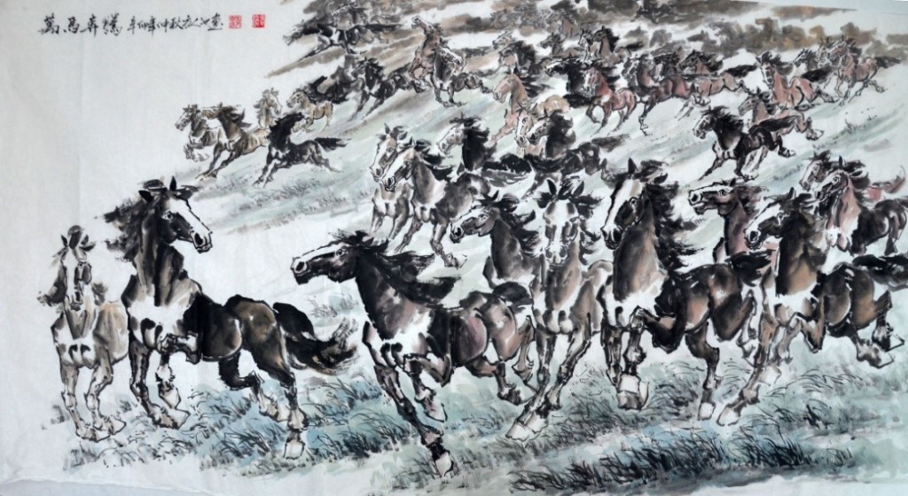 「万马奔腾」让人看了动力十足,做事有冲力!