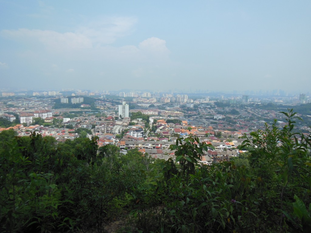 The viewing point at Ketumar Hill that overlooks the residential area of Cheras.