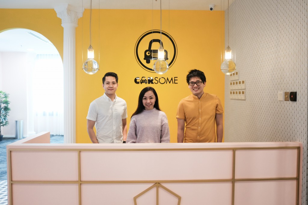 From left: Teoh Jiun Ee (Chief Operating Officer at Carsome), Janice Chin (Regional Director, Marketing and Product at Carsome), Timothy Tiah (co-founder and CEO at Colony) at Carsome’s new headquarters.