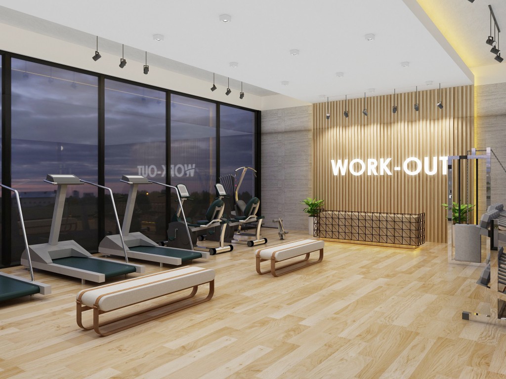 The gym at the BK Apartment.