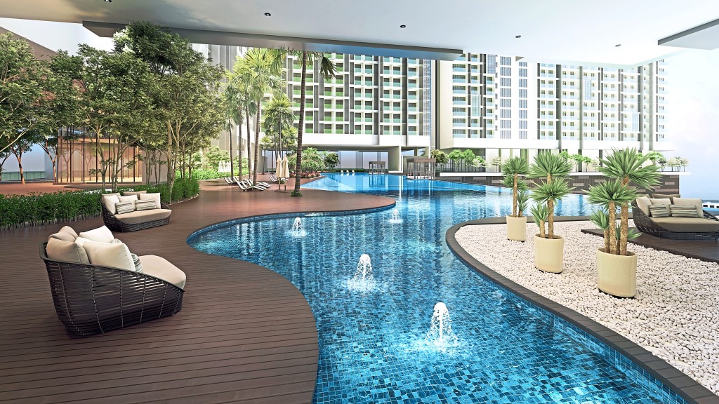 Thematically designed facilities provide zen-inspired relaxation spots to residents.