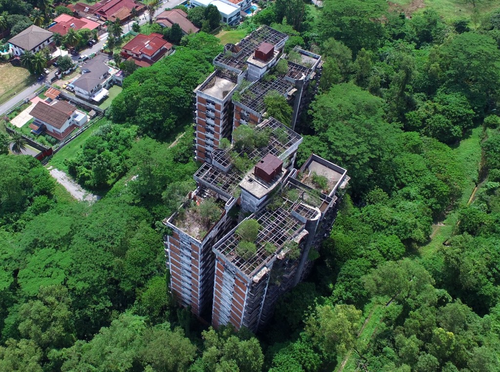 An aerial view of what remains of the Highland Towers, Kuala Lumpur. FAIHAN GHANI/The Star.