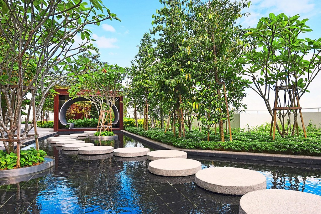 The Lily Pond offers residents a tranquil place to relax.