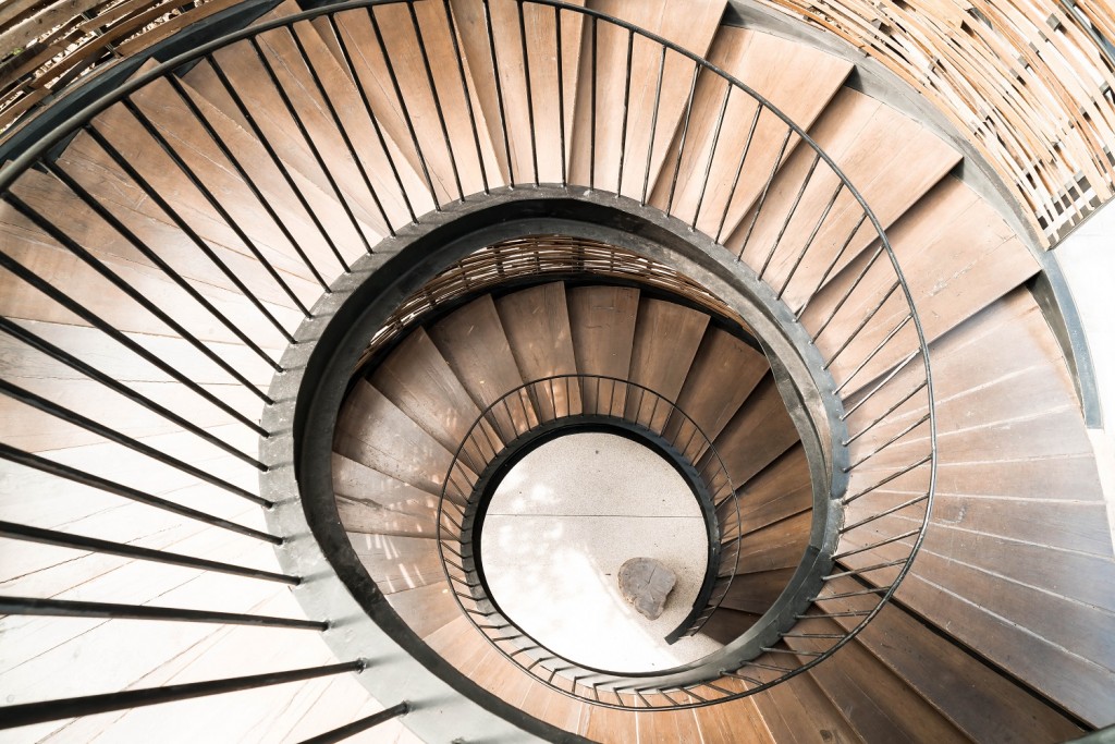 Spiral circle Staircase decoration interior