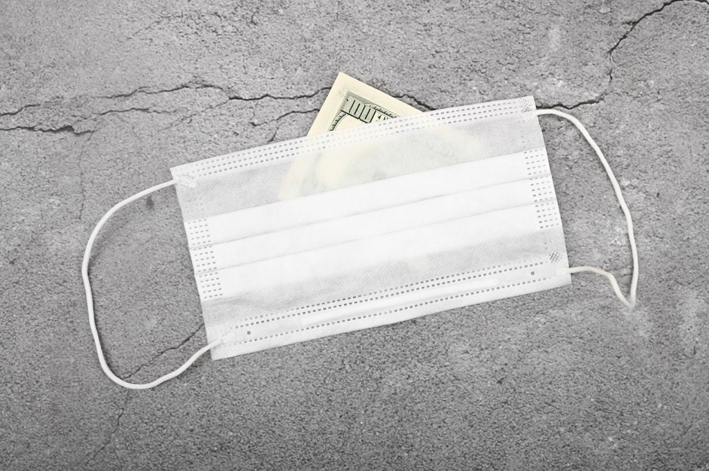 Infectious money concept. Dirty money. new coronavirus 2019-nCoV