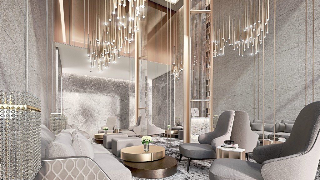 The lobby sports high-class furnishing, posh designs and a vibrant  atmosphere for interaction.