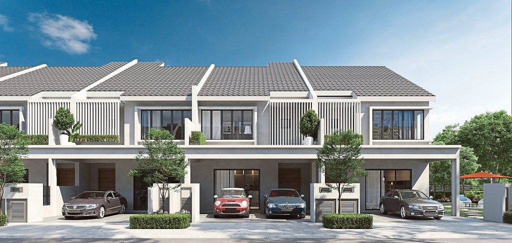 Artist impression of the two-storey terrace homes.