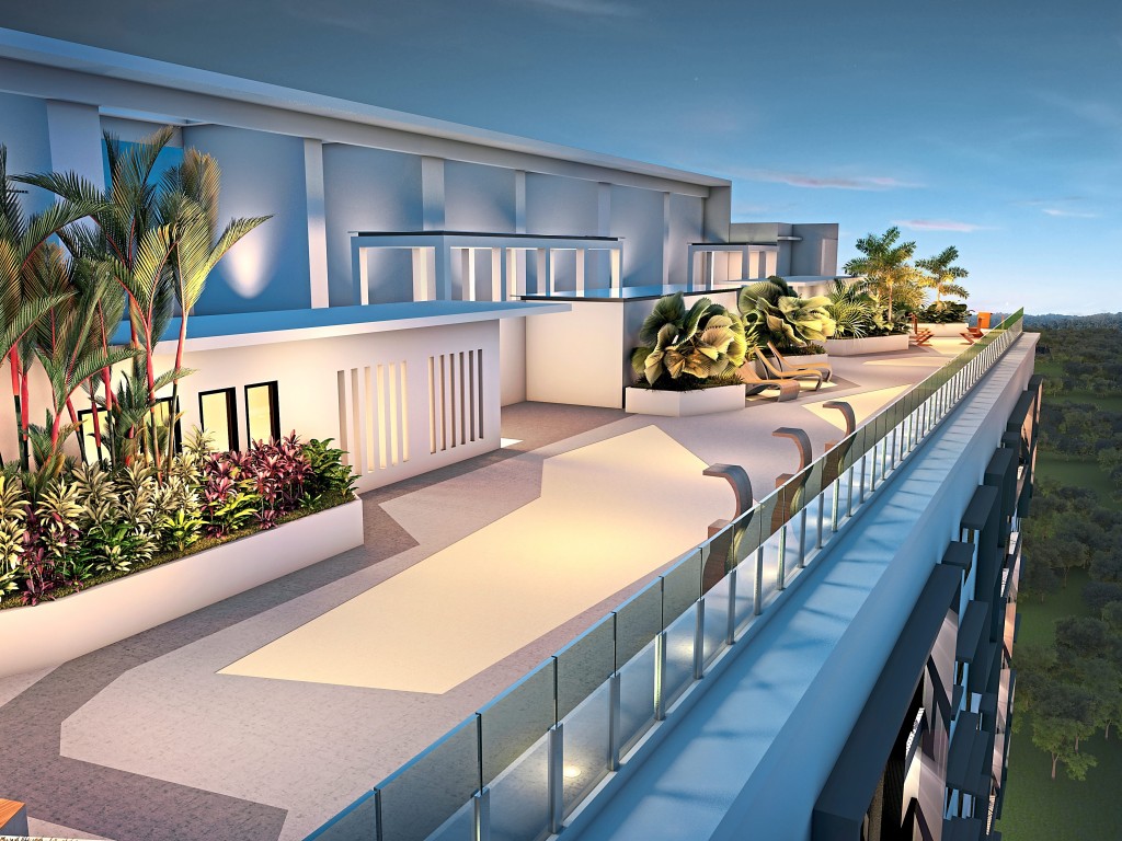 Residents can enjoy the view of the skyline on the rooftop Sky Garden.