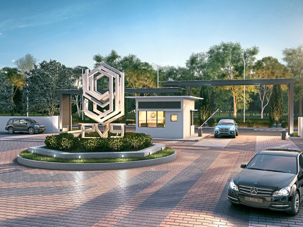 An artistic PV9 sculpture will stand at the entrance of the development.