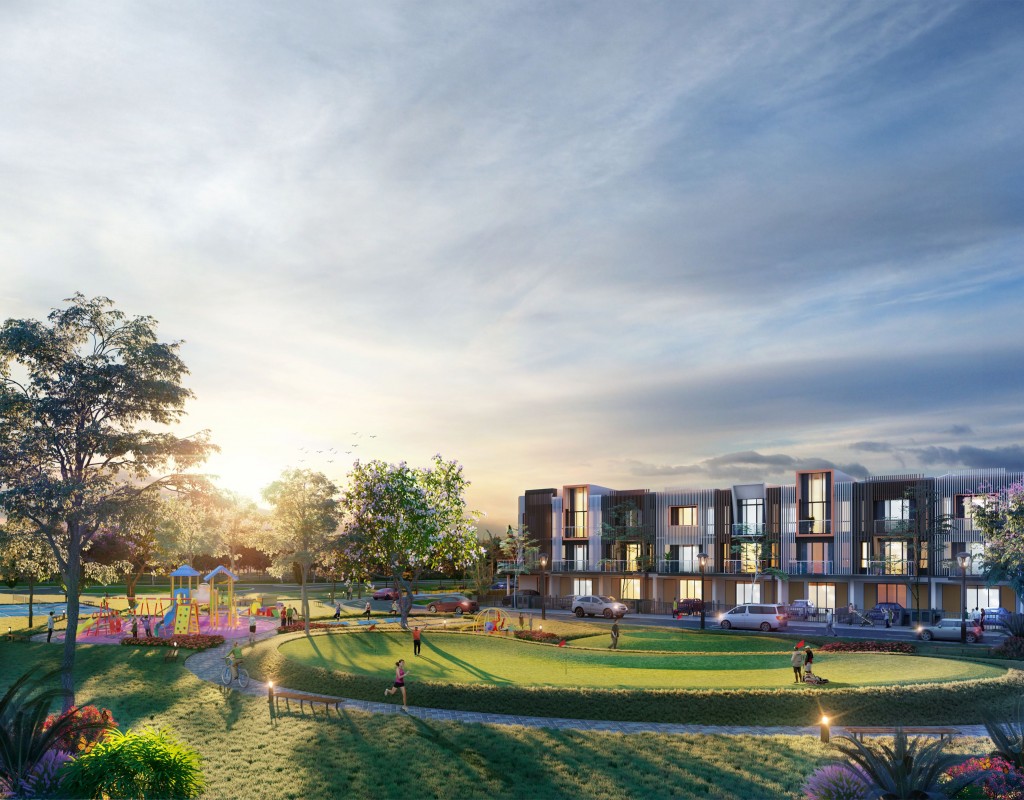 A private community park for residents to unwind after a busy day.