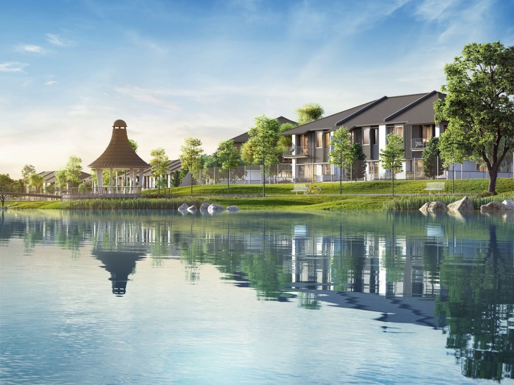The exquisite Elemen Residences of Tropicana Aman overlooks a lake.