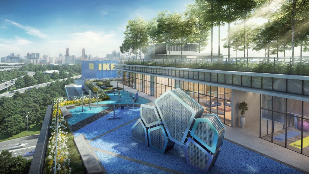 Part of the outdoor facilities on the podium.